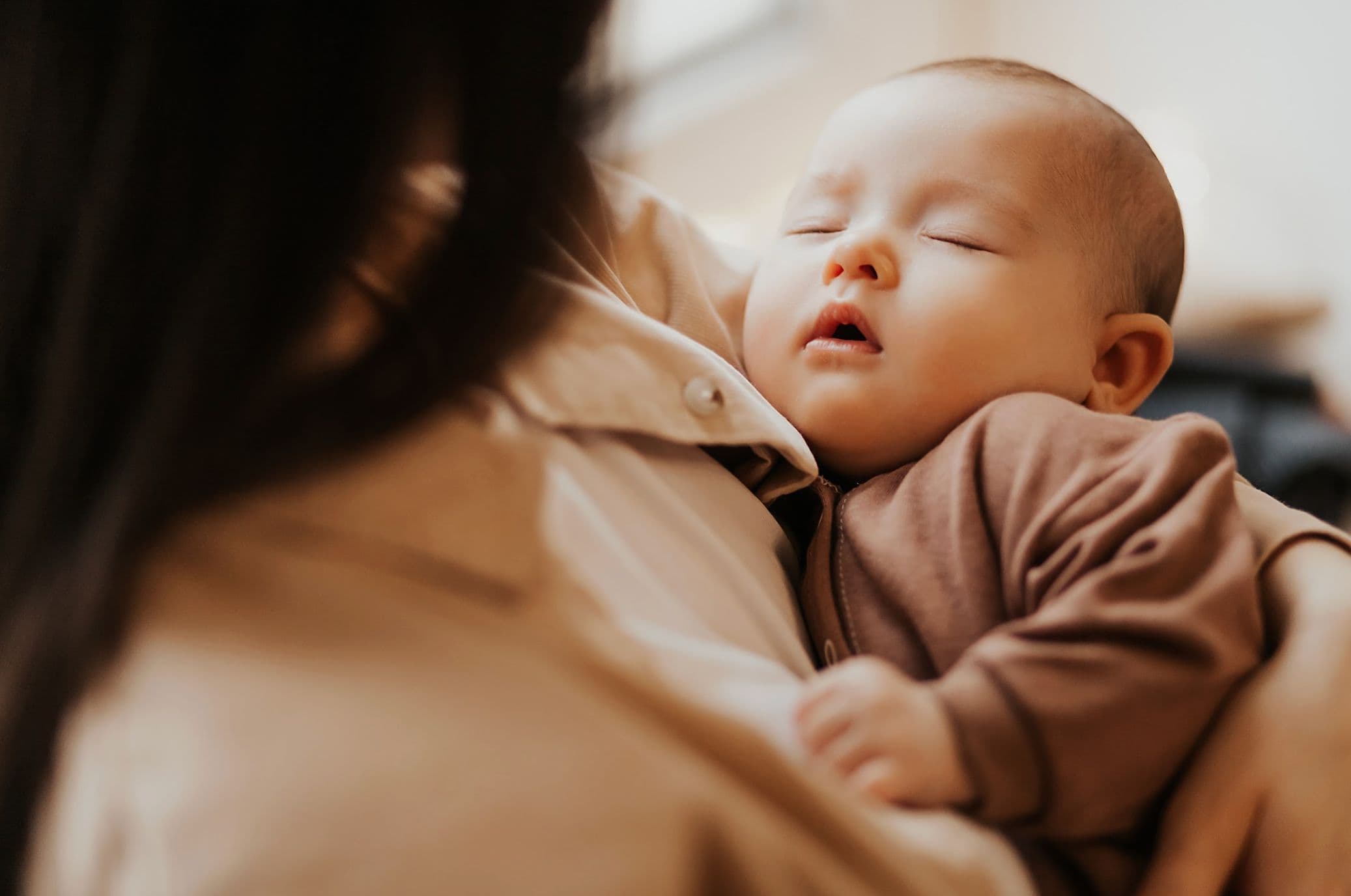 Mother holding baby